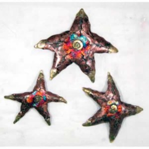 PMA-069       Large Starfish set of 3 Large 18″ x 16″, Medium 16″ x 14″, Small 14″ x 13″